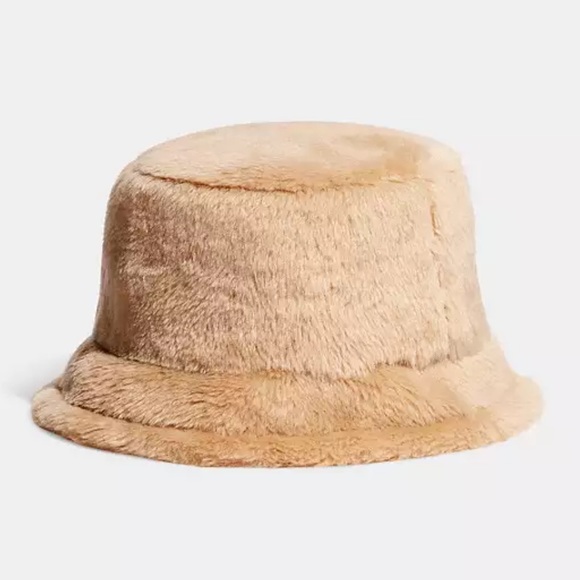 Coach Accessories - Coach Sherpa Bucket Hat in Tan